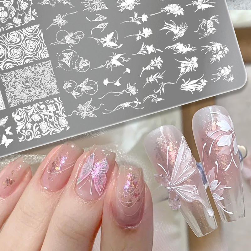 3D Printing Template - BORN PRETTY листья цветок дизайн ногтей