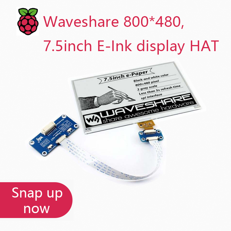 Raspberry Pi 3D Print - Дисплей Waveshare E-Ink 800*480, 7,5 дюйма