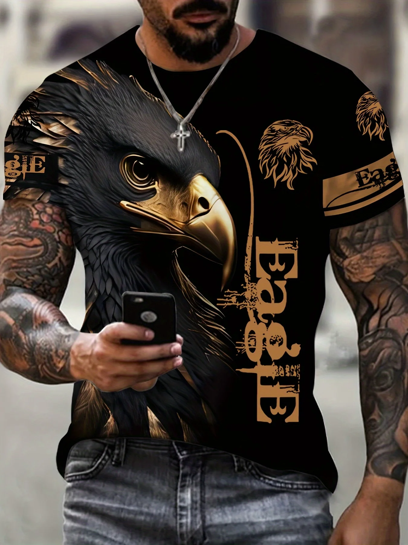 Мужская футболка с 3D-принтом  – обзор и цена 3D Printing Eagle