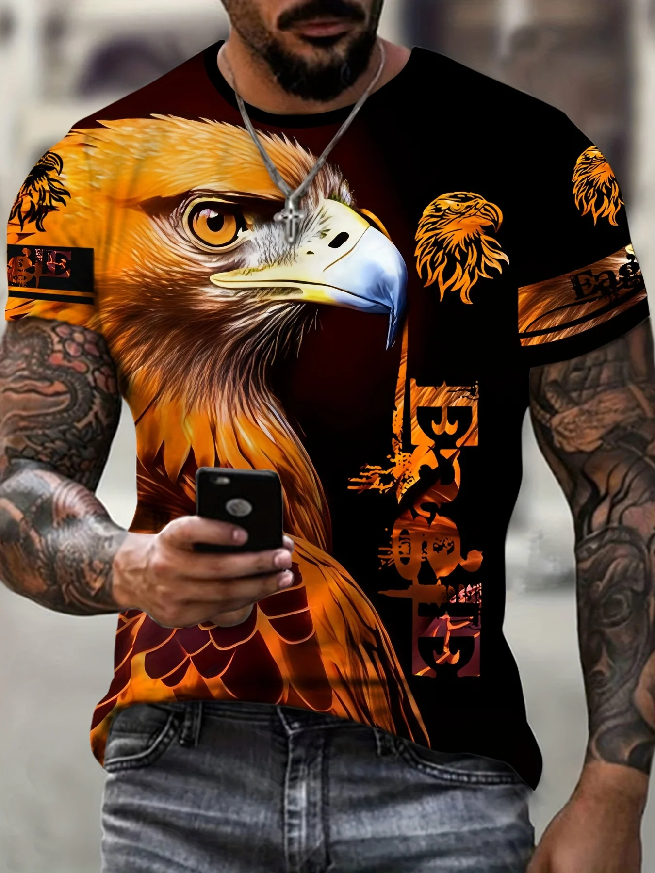 Мужская футболка с 3D-принтом  – обзор и цена 3D Printing Eagle